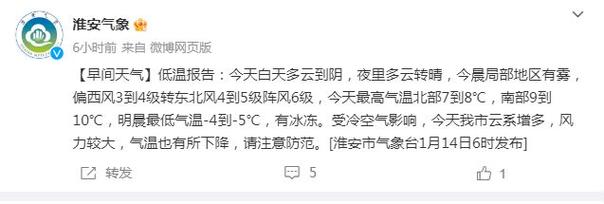 淮安冬天冷吗?春节期间淮安天气情况-图1 淮安冬天冷吗?春节期间淮安天气情况-图1