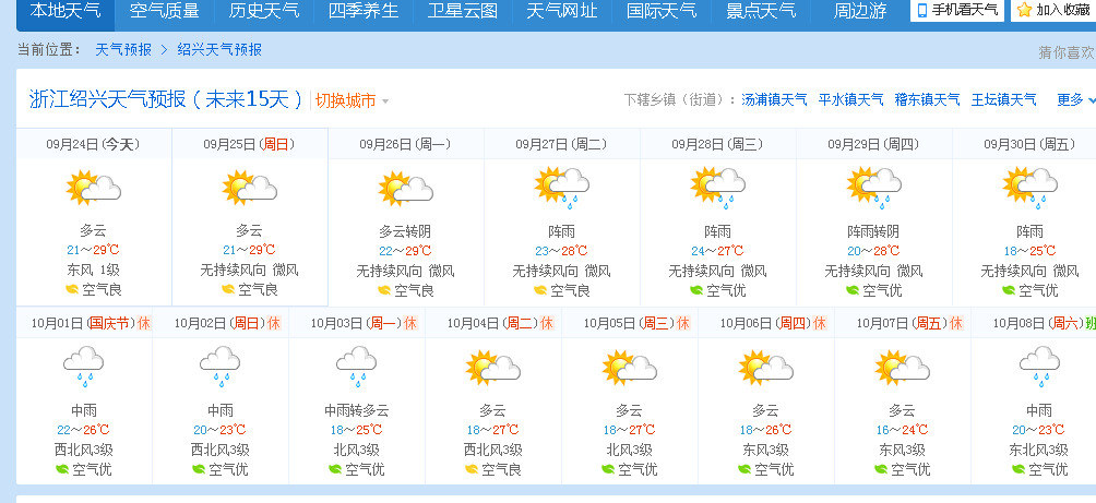 绍兴天气什么时候热？绍兴国庆天气情况-图3